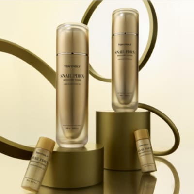 TONYMOLY Snail PDRN Herstel Huidverzorgingsset - Geavanceerd Huidherstel & Versterkend Duo (Toner & Emulsie) beige