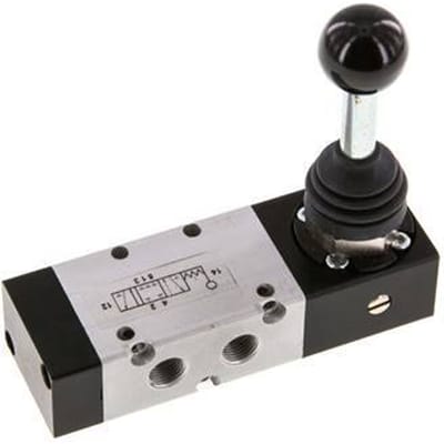 5/3 G1/8 '' Midden Gesloten Handbediend Hefboom Ventiel Detent -0.95-10bar/-13.2-140psi