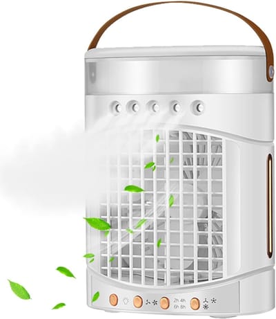 Persoonlijke luchtkoeler - Mini airco - Persoonlijk comfort - Vernevelingstechnologie - 600 ml tank - Wit