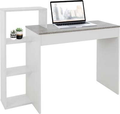 Bureau met legplank 110x72x40 cm wit/betonlook hout ML-Design