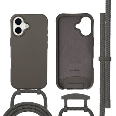 imoshion Hoesje - Geschikt voor iPhone 17 - Color Backcover met afneembaar koord geschikt voor MagSafe - Black Coffee