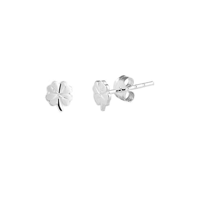 YO&NO - Oorbellen - Oorknoppen - Klaver -  5.5mm - Sieraden vrouw - Gerhodineerd - Zilver 925