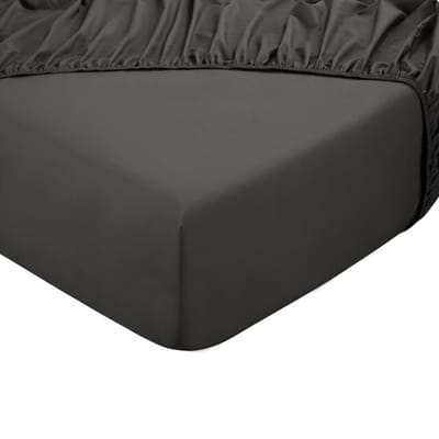 DoubleDry Hoeslaken 100% Natuurlijk Katoen - Eenpersoons 90x200 cm - Zacht & Ademend - Rondom Elastiek - Antraciet