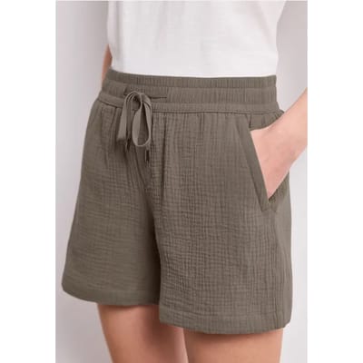 Mid Waist shorts van neteldoek