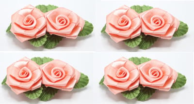 4 haar bloemen clicks 2 roosjes op click roze