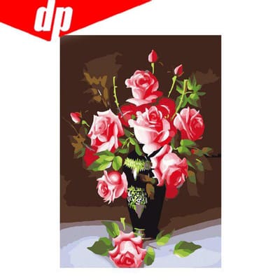 Broderie Diamant Animale Florale 5D DIY Peinture Diamant Point de Croix Image Diamant Rond Complet 20X30 black