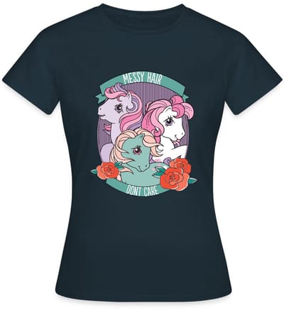 My Little Pony Retro Messy Hair Don't Care Statement T-Shirt Dames
