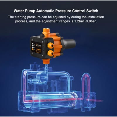 10A 220V 240V IP65 Niveau Étanche Pompe à Eau Interrupteur Automatique Contrôleur de Pression Réglable pour Pompe à Eau Ménage