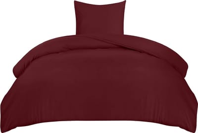 Dailygoods- Dekbedovertrek Set - Zachte Microvezel 135 x 200 cm - Kussensloop 80 x 80 cm - Beddengoed - Bordeaux - Comfortabel en Ademend
