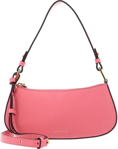 COCCINELLE Leren Schoudertas Avondtas Merveille Mini Bag Hyper Pink Koraalrood