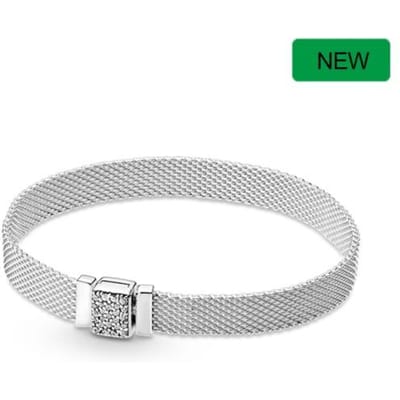 Nieuwe S925 Sterling Zilveren Kleur Armband Diy Charms Armband Fit Originele Vrouwen Reflexions Kralen Armband Luxe Sieraden Geschenken 20cm white