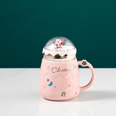 Creatieve Kerstbeker Hoge Precisie Keramische Beker Mok Cartoon Waterbeker Koffiekop Cadeauset 500ml