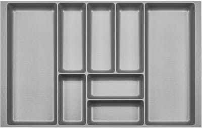 ORGA-BOX 2 Besteklade diepte: 461 x breedte: 709 mm zilvergrijs met canvas structuur voor 80 cm Nobilia lade tot 07/2012 (AUB BINNENWANDEN METEN!)