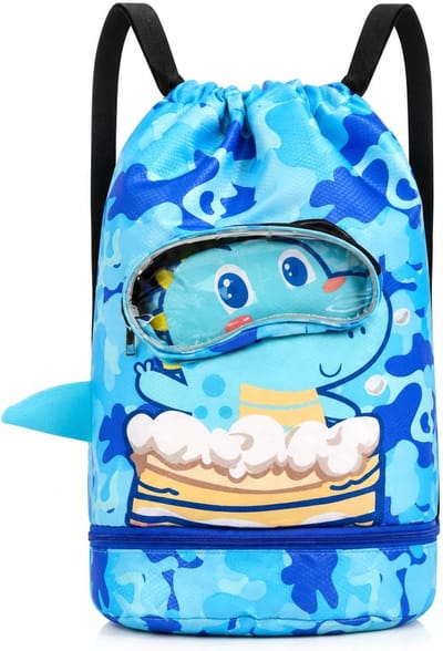 Gymtas Kinderen - Sporttas Meisjes - School Vrije Tijd - Droog Nat Scheiding - 42 x 25 cm - Blauw