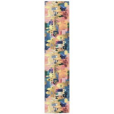 Judaïca Cadeau Jeruzalem Kunst Tafelkleed Katoen Joods Cadeau voor Huisdecoratie Judaïca Cadeaus Shabbat Israël Cadeau Tafelkleed 150x33cm