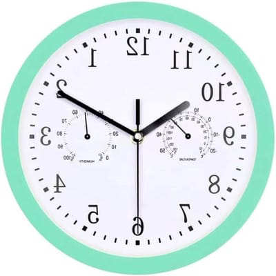 Wandklok Buiten - Tuinklok Thermometer - Tijd Buiten Zien - Stille Werking - 10 Inch - Zwart
