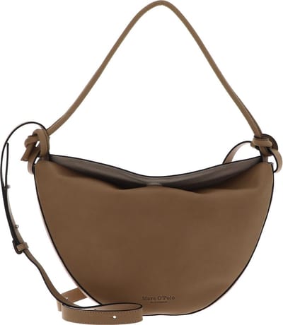 Marc O'Polo Leren Schoudertas Grete Crossbody Bag Wheat Field Bruine