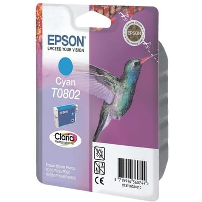 Epson T0802 inktcartridge cyaan (origineel)