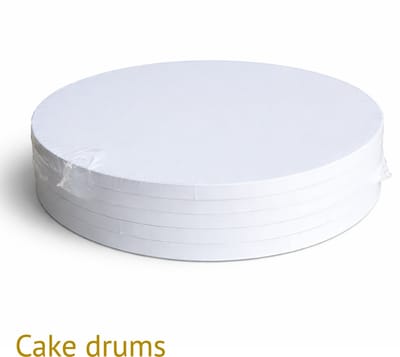 Bakdozen.nl Cake Drum Rond 25 cm – Wit – Stevige Taartonderplaat – 5 Stuks