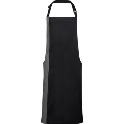 Premier Uniseks Contrast Werkkleding Schort (Pack of 2) (Zwart/ Donkergrijs)
