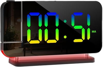 Digitale Projectieklok - Wekker LED - Tijd Weergeven - Instelbare Helderheid - 168 x 97 x 4 cm - Zwart