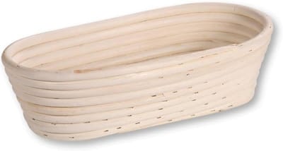 Gistingsmand voor Brood en Pizza - Rotan - Met Uitneembare Textielvoering - 28 x 15 x 8 cm - Naturel