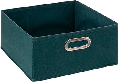 5Five Opbergmand/kastmand - petrol blauw - linnen - 14 liter - 31 x 31 x 15 cm - Opbergbox - Vakkenkast manden
