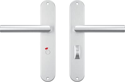 AXA Deurbeslag set Binnendeur - Oval Milan - Deurkruk Aluminium - voor toilet/badkamer - TL63-8 - Deurklink met schild