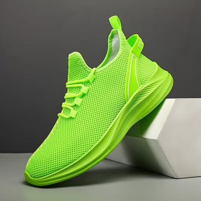 Sportschoenen voor Heren Schoenen Sneakers Zwarte Schoenen Casual Heren Gebreide Sneakers Ademende Atletische Hardlopen Wandelen Sportschoenen 40 green