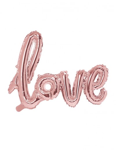PARTYDECO - Aluminium ballon LOVE roségoud 73 x 57 cm bruiloftsdecoratie
