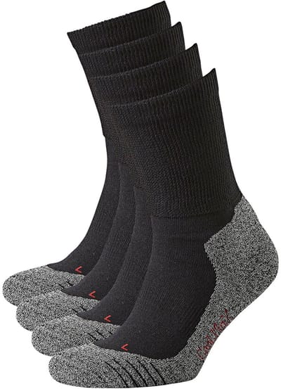 Apollo wandelsokken - zwart - volwassenen - maat 39/42 - Outdoor - Coolmax - Voor intensief gebruik - 4x paar