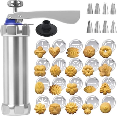 Cookie Press met 20 sjablonen en 8 sproeiers, ideaal voor het maken van koekjes, cake en decoraties