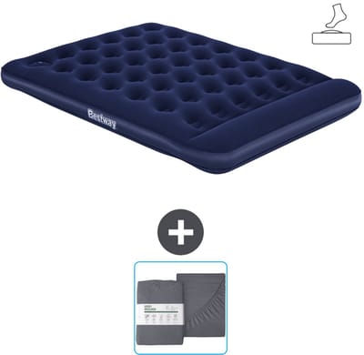 Bestway luchtbed - 2-Persoons - 152 x 203 x 28 cm - Blauw - Inclusief pomp en Hoeslaken