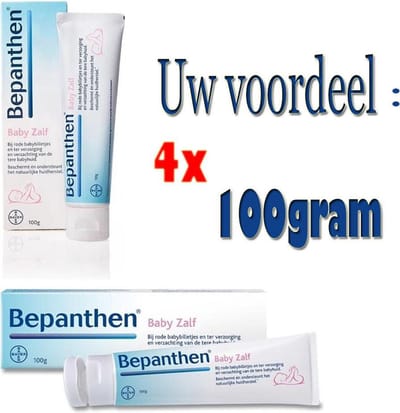 Voordeel verpakking: Bepanthen Baby Zalf - Voor de droge babyhuid en bij luieruitslag - 4 maal 100 gram