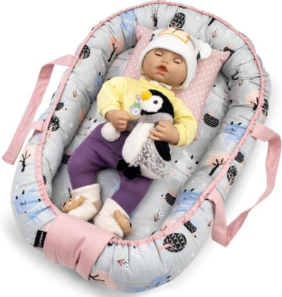 Poppennest - Draagzak poppen - Poppen verzorgen - 2-in-1 functie - 66 x 42 cm - Bamboe