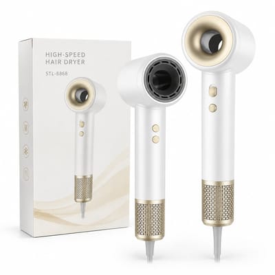 Föhn - 2000 W en 110.000 tpm - negatieve ionen en koude of warme lucht - wandmontage voor thuis, hotel en salon - cadeauverpakking mogelijk