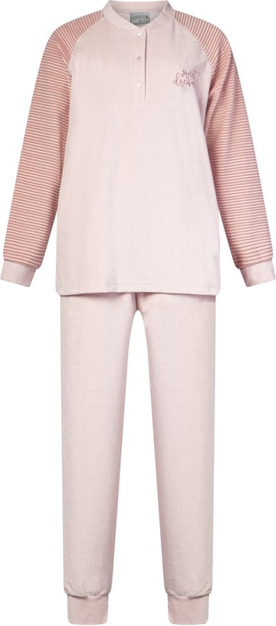Lunatex - winter pyjama 124253 - warm badstof - roze - maat M