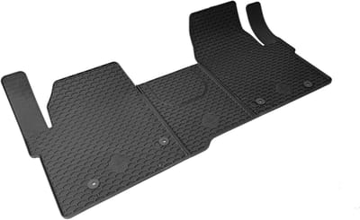 Automatten voor Ford Transit Custom (2022-heden), Volkswagen Transporter T7 (2024-heden), 3-zits modellen (1 stoel en 1 bank) - 3-delig - Rubber - Voorzijde