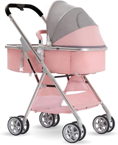 Kinderwagen Opvouwbaar - Compacte Kinderwagen - Baby Vervoer - Hoge Zitpositie - 27x74x44 cm - Blauw