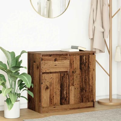 vidaXL - Dressoir - met - lade - 71x35x65 - cm - spaanplaat - oud - hout