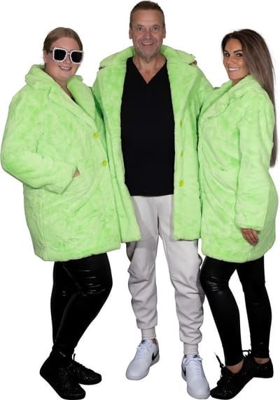 Bontjas - neon groen - CHIAMAX - 3 kwart - uniseks - S