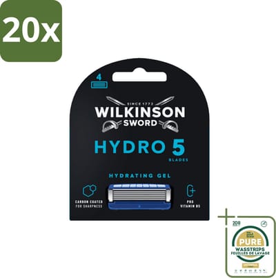 20 x Wilkinson Sword - Navulmesjes - Hydro 5 Skin Protection - Beschermend - 4 mesjes - Grootverpakking - Scheermesjes Mannen - Huidbescherming - Scheren Zonder Irritatie - Hydro 5 Skin Protection - Navulmesjes