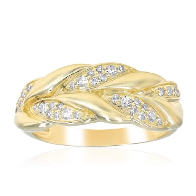 Cavill - 9 Karaat Geelgouden Ring - I1 (H) Afrikaanse Diamanten 0,201 ct - Rond Geslepen - Prong Zetting - Tijdloze Stijlvolle Damesring