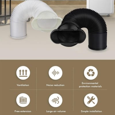 Dailygoods- Uitlaatslang Flexibel - Luchtafvoerslang - Afzuigslang - Verstelbare Lengte - Duurzaam Polypropyleen - Eenvoudig te Installeren - Ventilatieslang