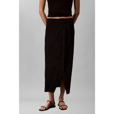 Calvin Klein Plisse Bias Seam Midi Skirt Black Taglia: XS | Minigonne Outlet | Donna | Nero