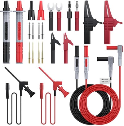 24-in-1 Elektrische Multimeter met Krokodillenklemmen en Testpunten - Voltmeter voor Spanning en Circuit Tester
