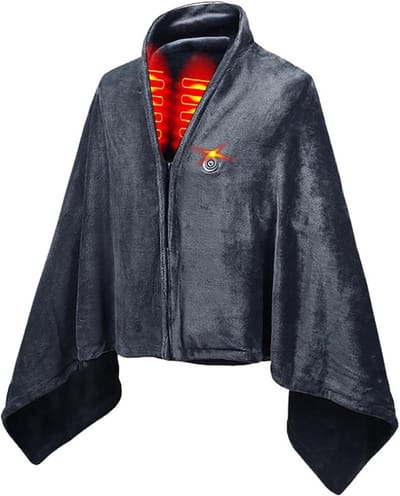 Verwarmde Sjaaldeken - Deken Plaid - Warm Blijven - 9 Verwarmingszones - 156 x 86 cm - Zwart