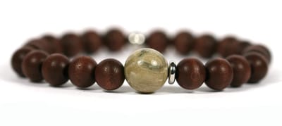 Heaven Eleven Men - Bruin hout - 10mm - Jaspis - 20cm