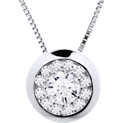 Collar Diamonds 0,25 Cts Serti Illusion 18K wit