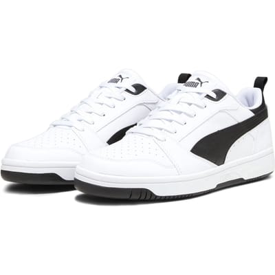PUMA Rebound v6 Low Unisex Sneakers - Puma White-Puma Black-Puma Black